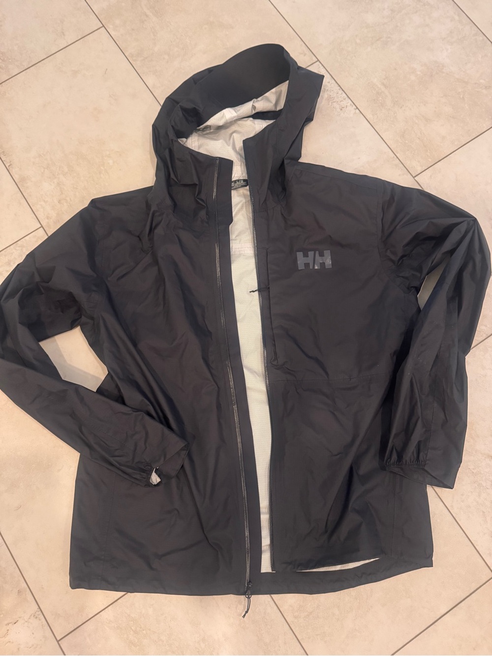Helly Hansen Verglas Micro Shell Jacket Black Mens Large L Rain Wind